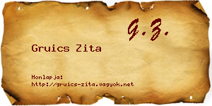 Gruics Zita névjegykártya